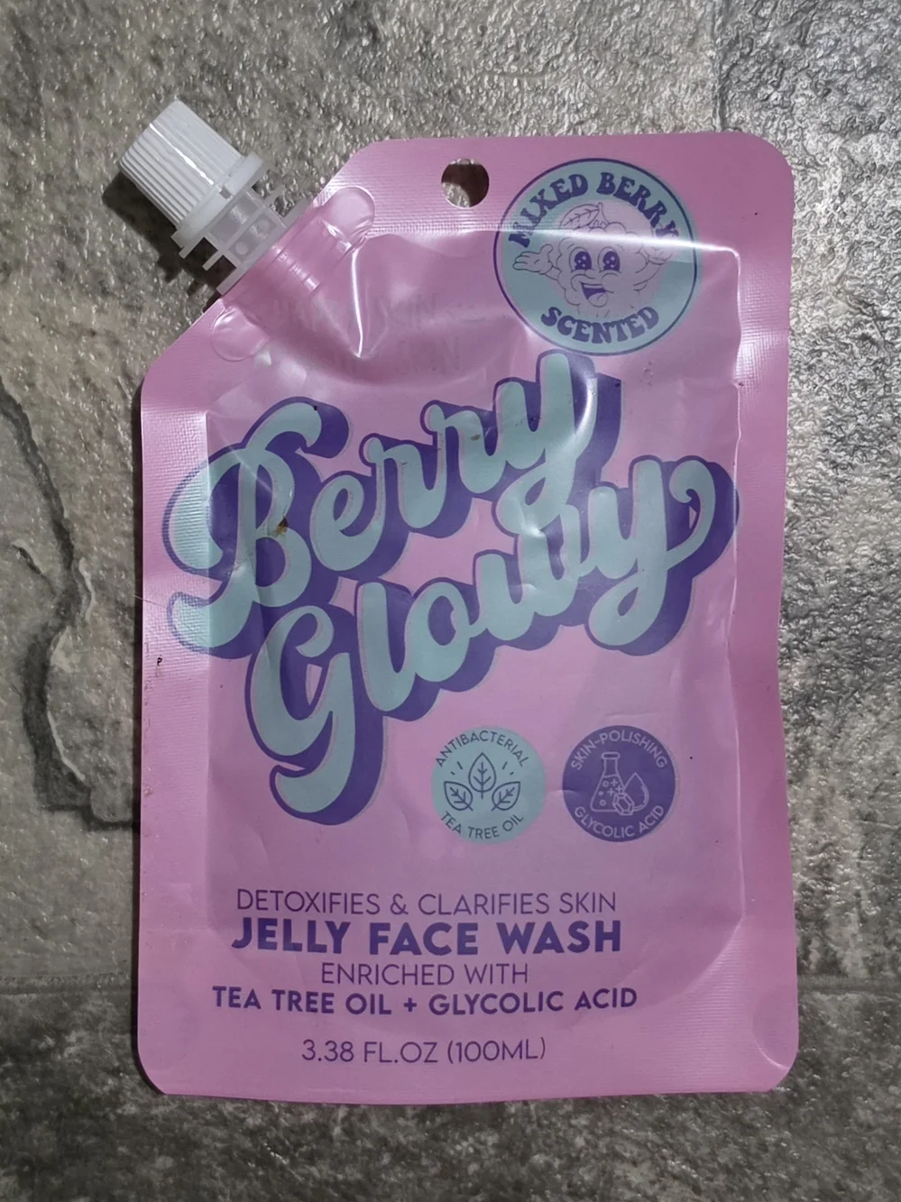 Berry Glowy Jelly Face Wash – Tea Tree Oil + Glycolic Acid 3.38fl Oz